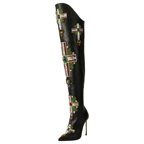 versace thigh high cross boots|Versace aftershave boots.